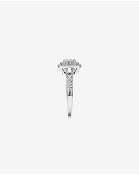 Michael Hill - 0.65 Carat TW Cushion Cluster Halo Diamond Ring in 10kt White Gold