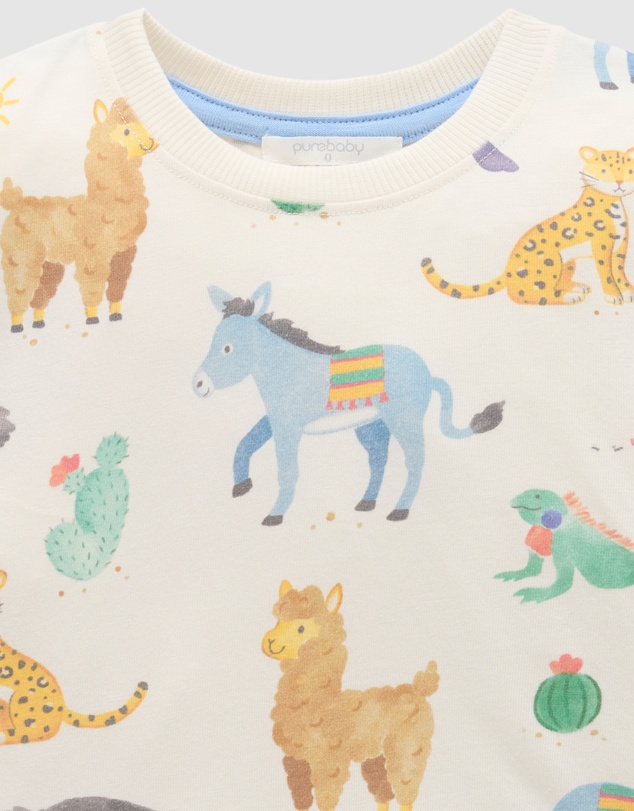 Purebaby - Animal Fiesta Relaxed Tee -Kids-Babies