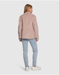 Belle & Bloom - Stuck On You Wool Blend Cinched Waist Blazer
