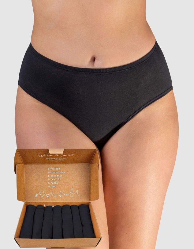 B Free Intimate Apparel - ﻿7 Pack﻿ Superfine﻿ 100% Cotton High Cut ﻿