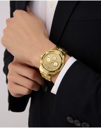 GUESS - Guess Regal  Men's Gold Tone Multi-function Watch