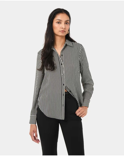 Forcast - Wanda Stripe Satin Shirt
