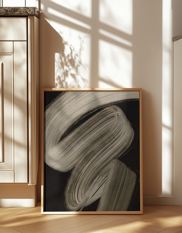 Olive et Oriel - Beige Strokes No 2 by Treechild Art Print