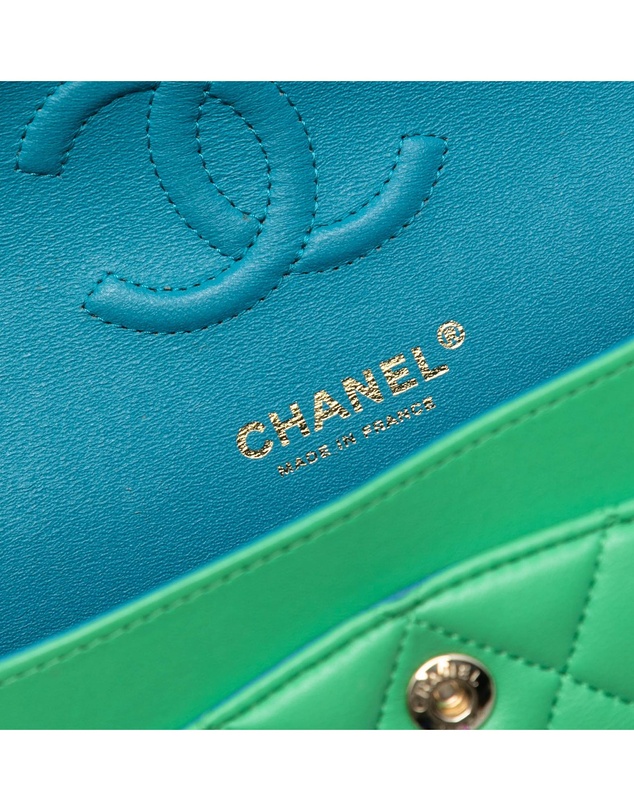 Pre-Loved by Azura Reborn - Pre-Loved Small Classic Lambskin Rainbow Hardware Double Flap