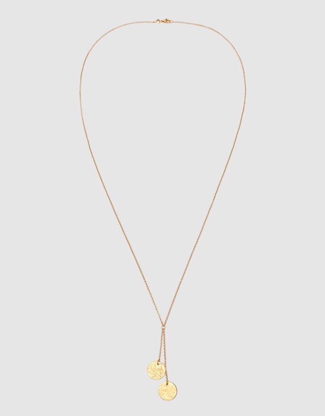 Elli Jewelry - Hammered Coin Cascade Necklace in Gold-Plated 925 Silver