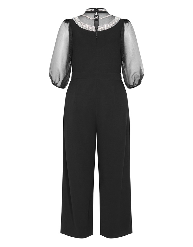 City Chic - Phoenix Sheer Sleeve Jumpsuit
