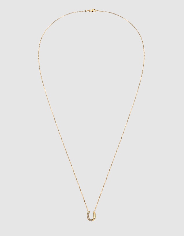 Elli Jewelry - Necklace Crystal Horseshoe 925 Sterling Silver Gold-Plated