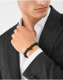 Philipp Plein - PLEIN ELITE IP Black Black Crystals Black Agate bracelet