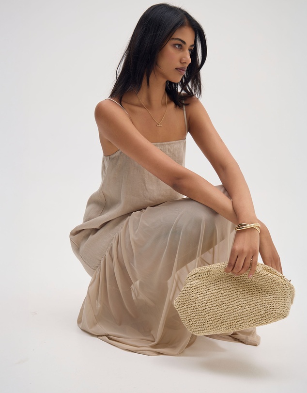 Oxford - Kristel Linen And Mesh Dress
