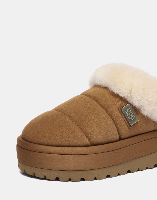 EVERAU - EverAU Ugg Ulrika Platform Sheepskin Upper House Shoes