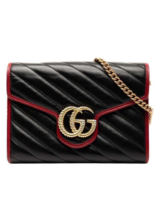 Pre-Loved by Azura Reborn - Pre-Loved GG Marmont Matelasse Leather Torchon Wallet On Chain