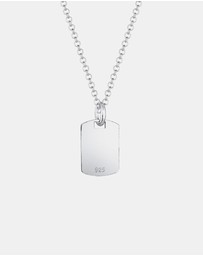 Kuzzoi - ICONIC EXCLUSIVE - Necklace Brand Military Plate Brushed 925 Sterling Silver