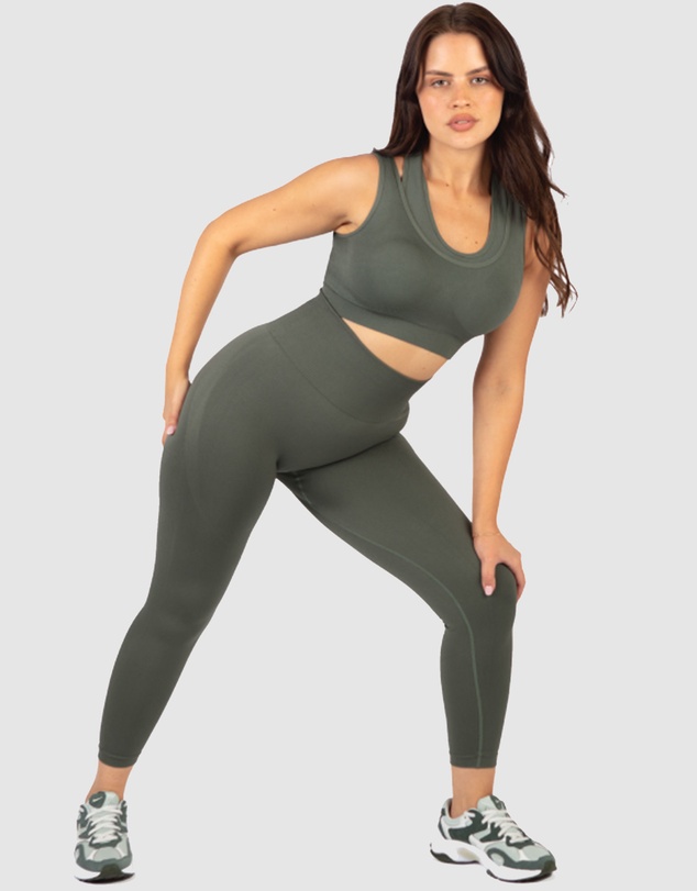 B Free Intimate Apparel - Double Racer Seamless Padded Sports Bra (B-C-D-DD-E-F-G-H) Cup