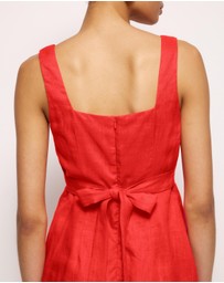 AERE - Kaili Linen Square Neck Mini Dress