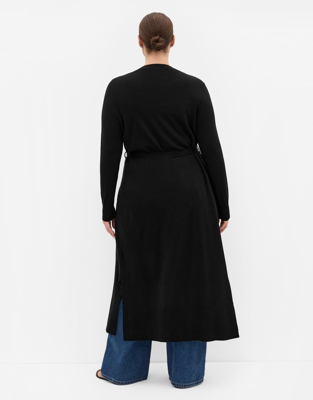City Chic - Plus size Goldie Longline Cardigan - black