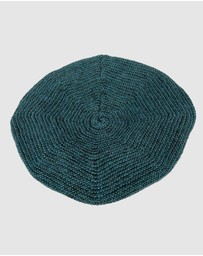Max Alexander - European Made Crocheted Green Wool Beret