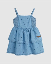 Mini Rodini - Denim Dots All Over Print Strap Dress - Babies-Teens