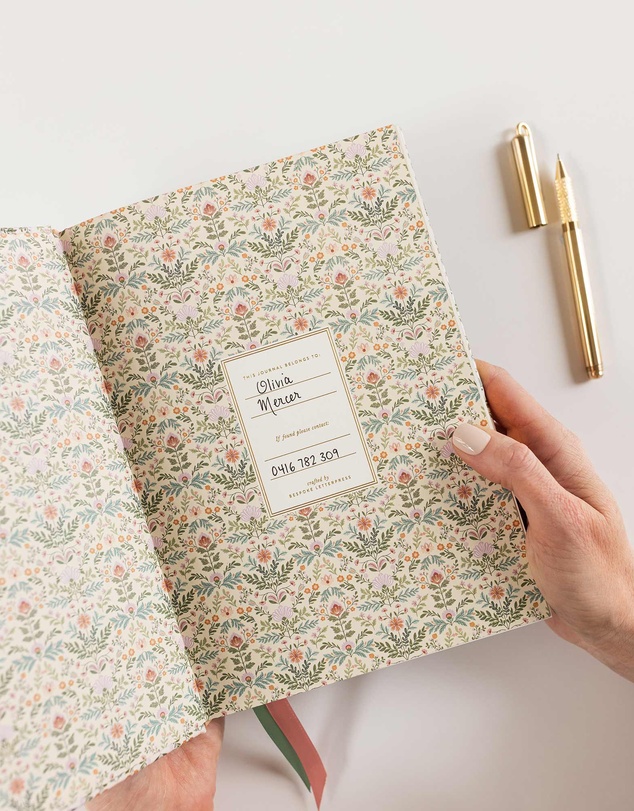 Bespoke Letterpress - Linen Bound Blank Journal - Bramblefloss