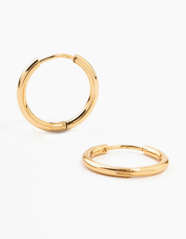 Lovisa - Gold Plated Stainless Steel Thin Clicker Hoop Earrings 18mm