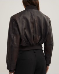 Witchery - Crop Burnished Bomber Jacket