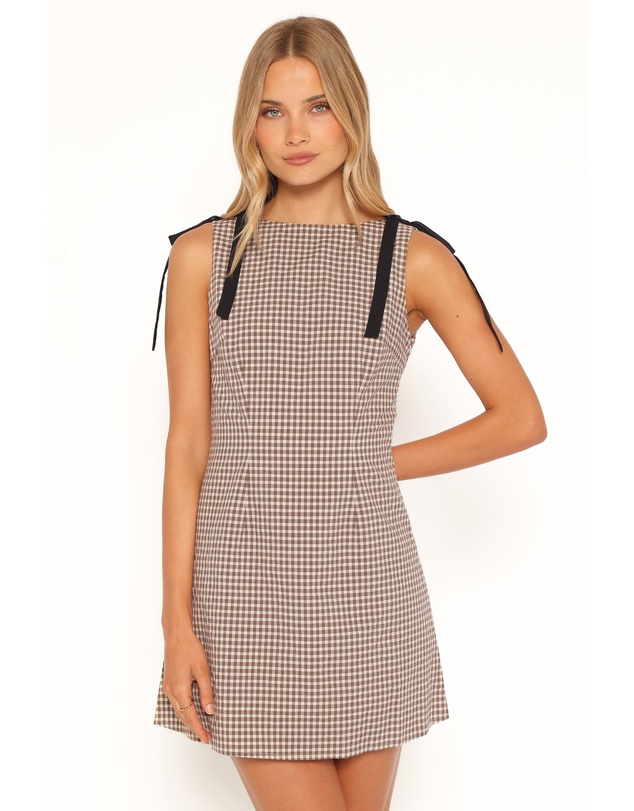 Petal & Pup - Lyric Mini Dress - Brown Check