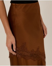 Tussah - Juliette Satin Lace Insert Maxi Skirt
