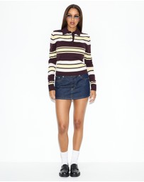 Dazie - Off Duty Striped Knit Sweater