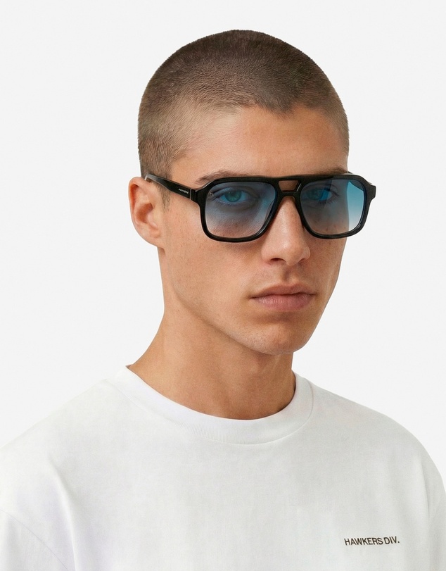 Hawkers Co - HAWKERS - CROUPIER Black Bluet Aviator Sunglasses for Men and Women UV400