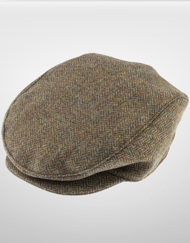 DENTS - Abraham Moon Herringbone Tweed Flat Cap