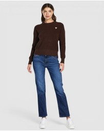 GUESS - GUESS JEANS Long Sleeve Crew Neck Mini Triangle Sweater