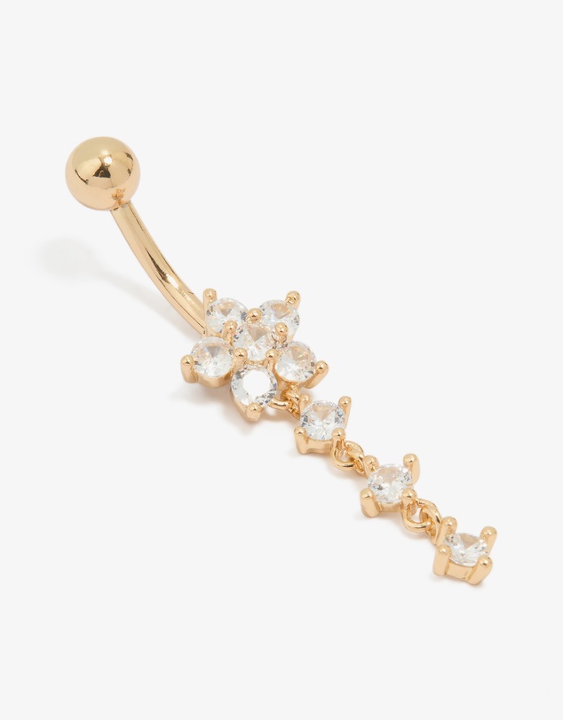 Lovisa - Titanium Cubic Zirconia Butterfly Drop Belly Bar