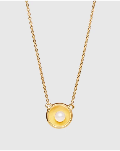 Najo - Capri Yellow Gold and Pearl Necklace