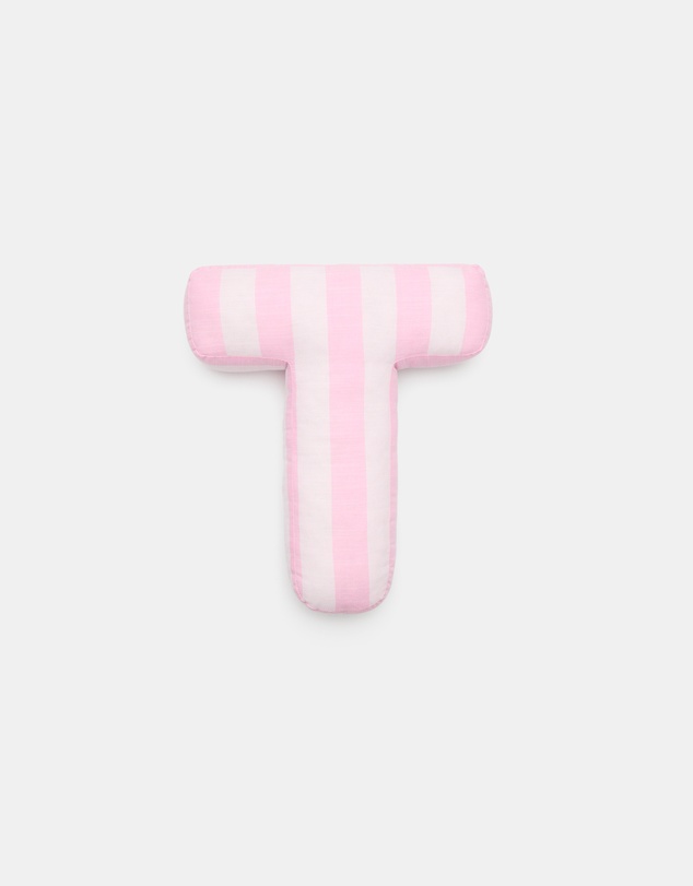 Seed Heritage - Pink Stripe Initial Cushion