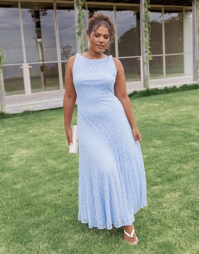 Petal & Pup - Kirsten Lace Maxi Dress - Cornflower Blue