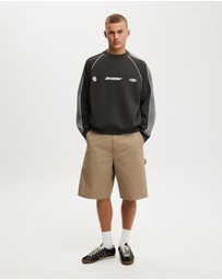 Cotton On - Box Fit Graphic Crew Sweater