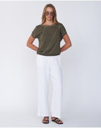 Amelius - Fern Contrast Detail Short Sleeve Knit