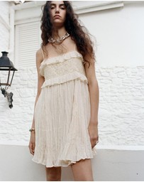 M.N.G - Chiffon Dress With Embroidered Details