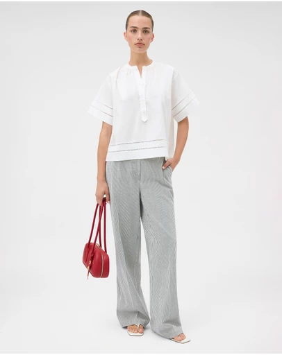 Oroton - Railroad Folk Straight Leg Pants