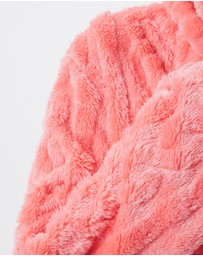 Bras N Things - Maxine Short Hooded Gown - Dark Coral