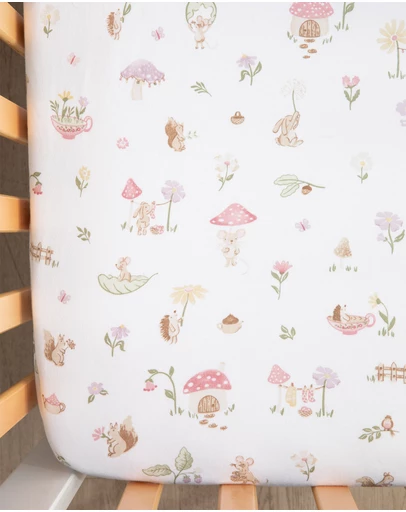 Living Textiles - 2 Pack Organic Cot Fitted Sheet - Whimsical Wonderland