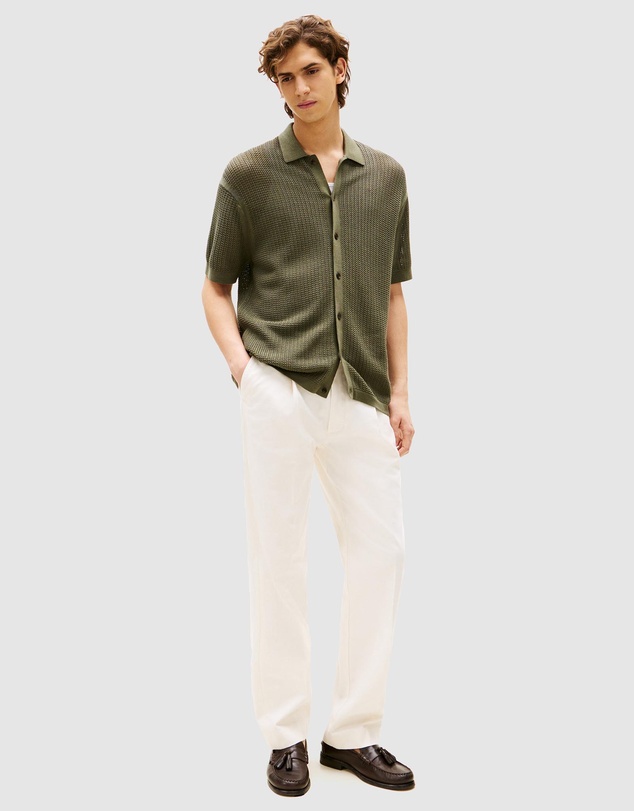 Tommy Hilfiger - Relaxed Fit Open Knit Short Sleeve Shirt