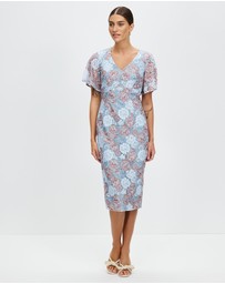 Pink Ruby - Glamerous Frill Sleeve Dress