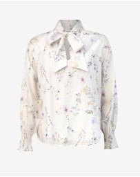 Forcast - Aurae Floral Tie Blouse