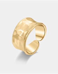Mestige - 18K Gold Plated Valencia Hammered Ring