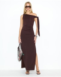 Dazie - Dance Fever Tie Shoulder Jersey Maxi Dress