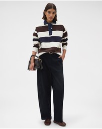 Oroton - Barrel Twill Leg Pants