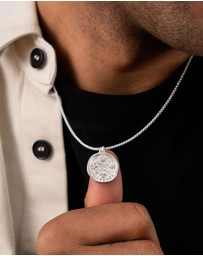 Dower & Hall - Men's Lucky Sixpence Talisman Necklace In Sterling Silver