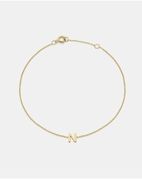 Zoe Olivia - 9K Gold Initial N Bracelet