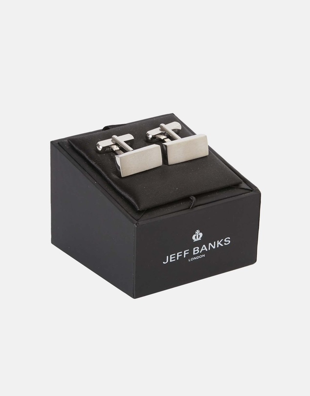 Jeff Banks - Rectangular Silver Cufflink