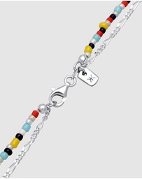 Kuzzoi - ICONIC EXCLUSIVE - Necklace Layer Flash Pendant Glass Beads in 925 Sterling Silver